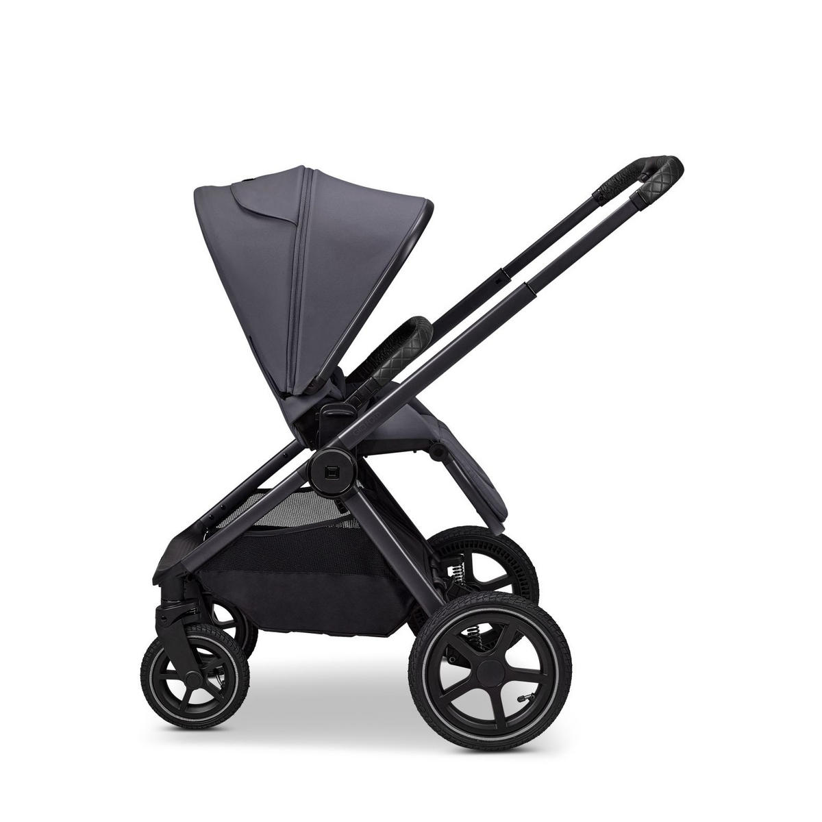 KINDERWAGENSET  GIO FOLD SET AIR  graphite  - Hellgrau/Grau, Basics, Textil/Metall (120/58/92cm) - Moon Edition