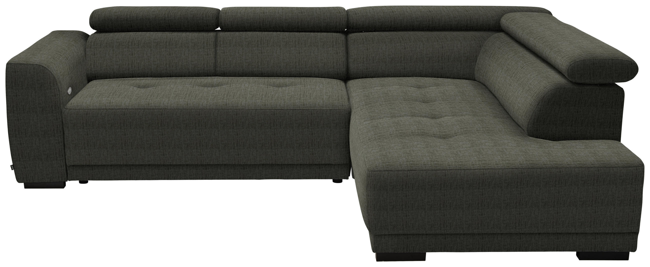 ECKSOFA in Chenille Graubraun  284/205 cm  - Graubraun/Schwarz, Design, Kunststoff/Textil (284/205cm) - Xora