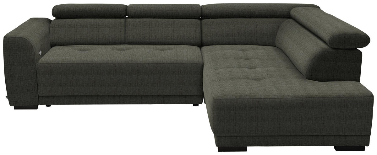 ECKSOFA in Chenille Graubraun  284/205 cm  - Graubraun/Schwarz, Design, Kunststoff/Textil (284/205cm) - Xora
