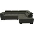 ECKSOFA in Chenille Graubraun  284/205 cm  - Graubraun/Schwarz, Design, Kunststoff/Textil (284/205cm) - Xora