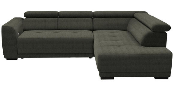 ECKSOFA in Chenille Graubraun 284/205 cm - Graubraun/Schwarz, Design, Kunststoff/Textil (284/205cm) - Xora