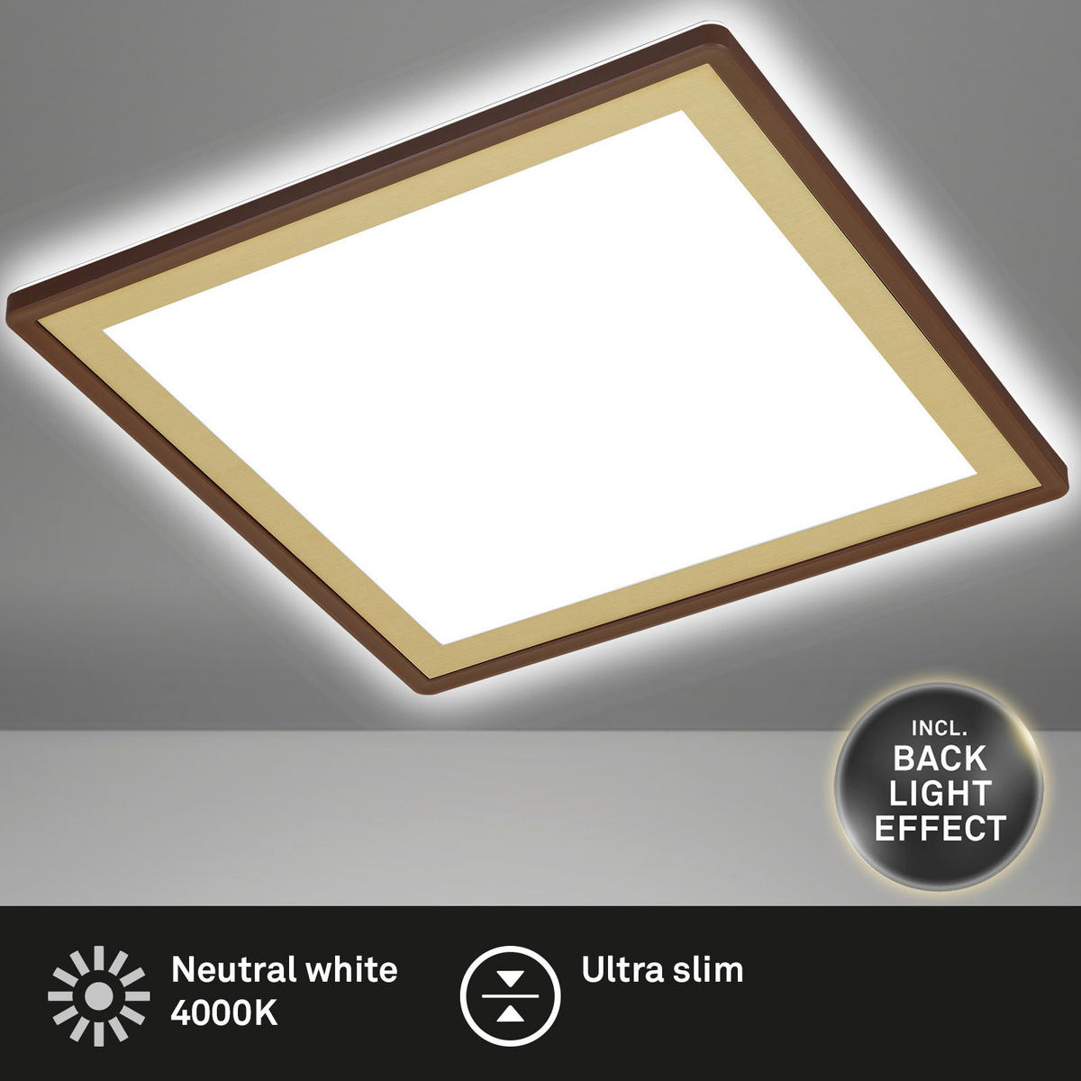LED-PANEL   //4000 K// - rjava, Basics, umetna masa (29,3/29,3/2,8cm)