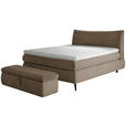 BOXSPRINGBETT 160/200 cm,  in Braun, gepolstertes Kopfteil, Topper, Matratzen, H3 + H4 = fest + sehr fest  - Schwarz/Braun, Trend, Holz/Textil (160/200cm) - Esposa