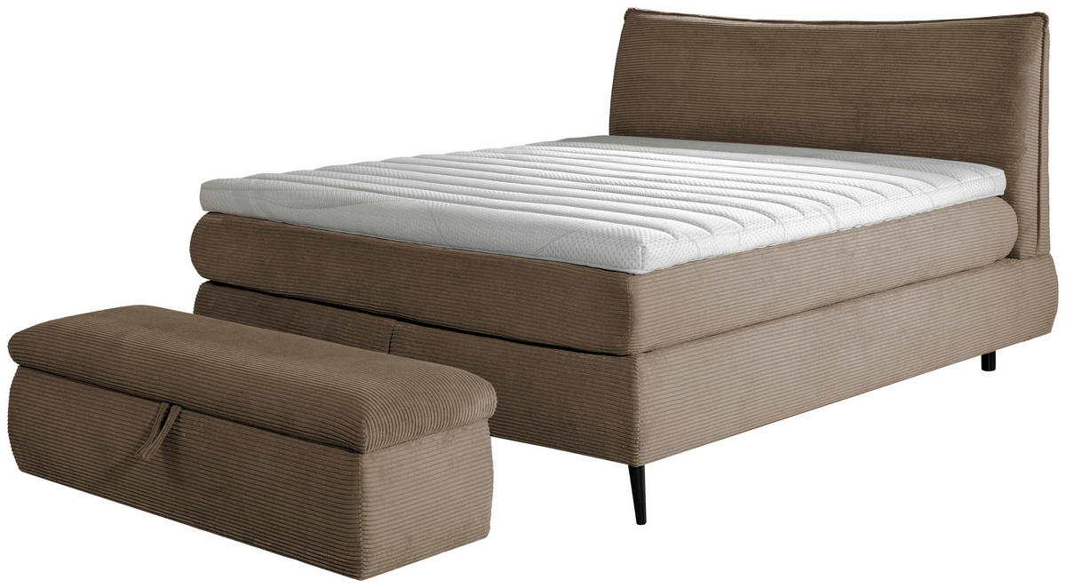 BOXSPRINGBETT 180/200 cm  in Braun  - Schwarz/Braun, Trend, Holz/Textil (180/200cm) - Esposa