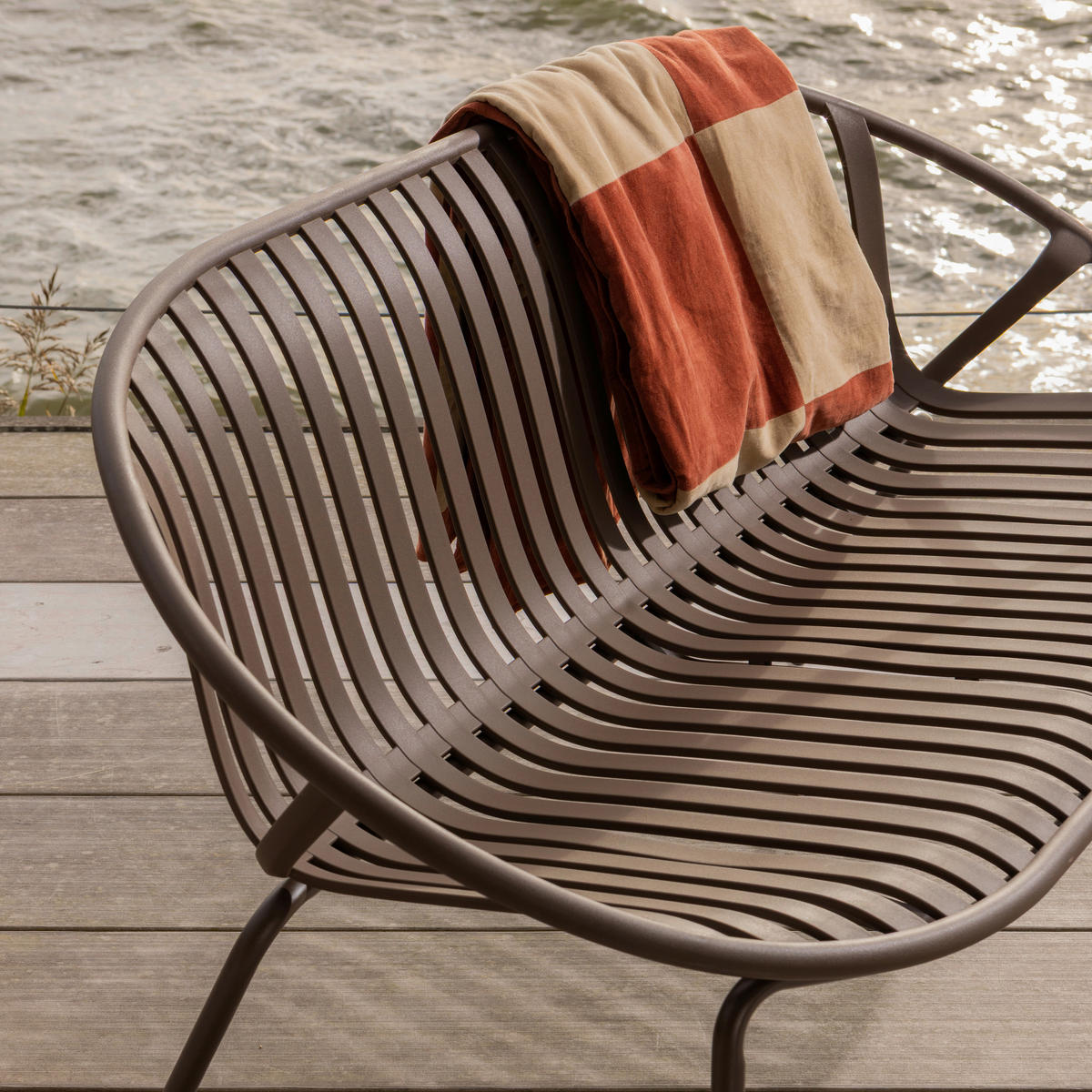 GARTENBANK 81/73/72 cm   - Lila/Braun, MODERN, Kunststoff/Metall (81/73/72cm) - Livetastic