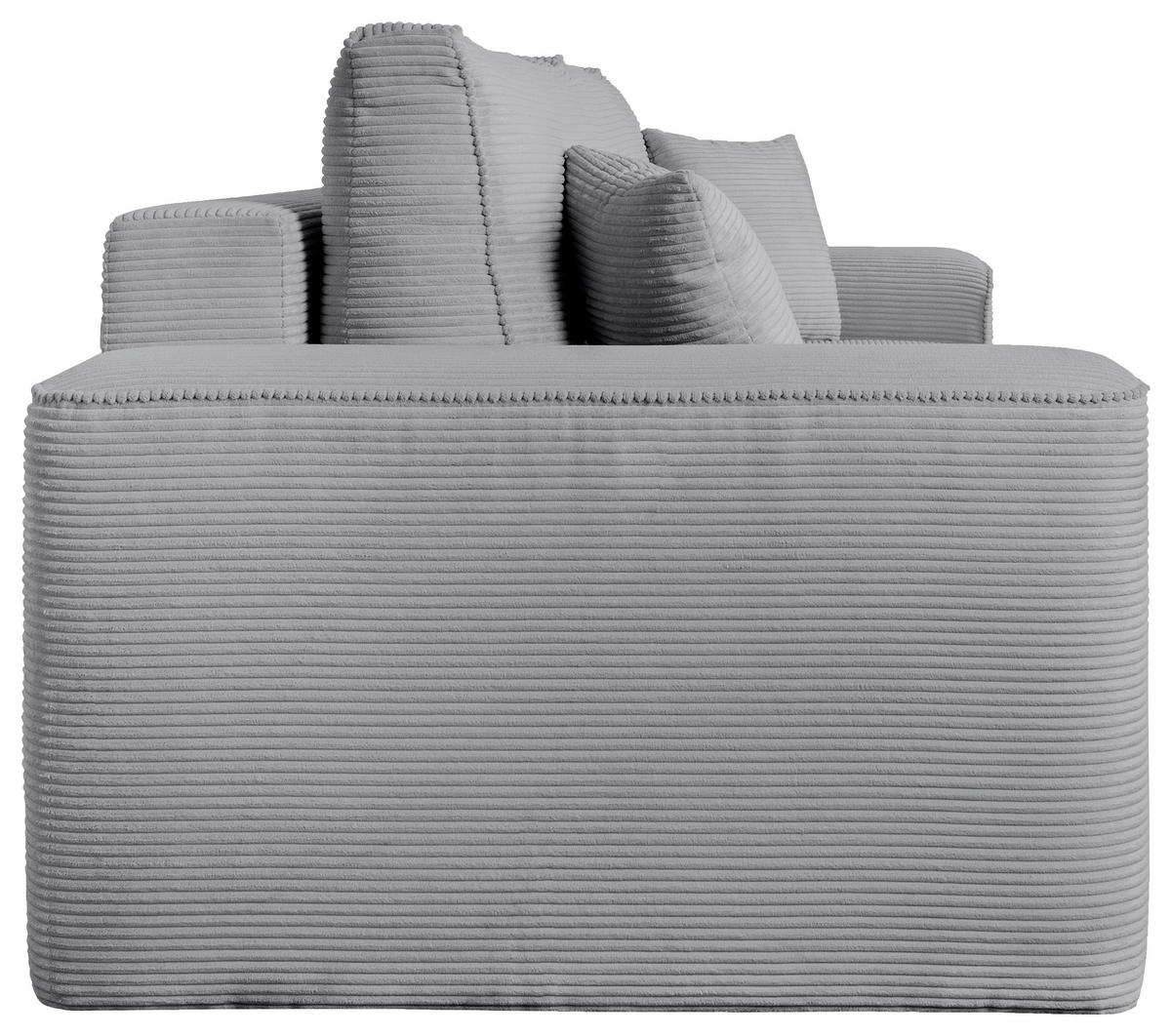 SCHLAFSOFA  mit Rücken echt, Armteil links, Armteil rechts Cord Grau  - Schwarz/Grau, Design, Kunststoff/Textil (261/95/108cm) - Xora