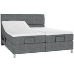 BOXSPRINGBETT 180/200 cm  in Dunkelgrau  - Chromfarben/Dunkelgrau, KONVENTIONELL, Kunststoff/Textil (180/200cm) - Voleo