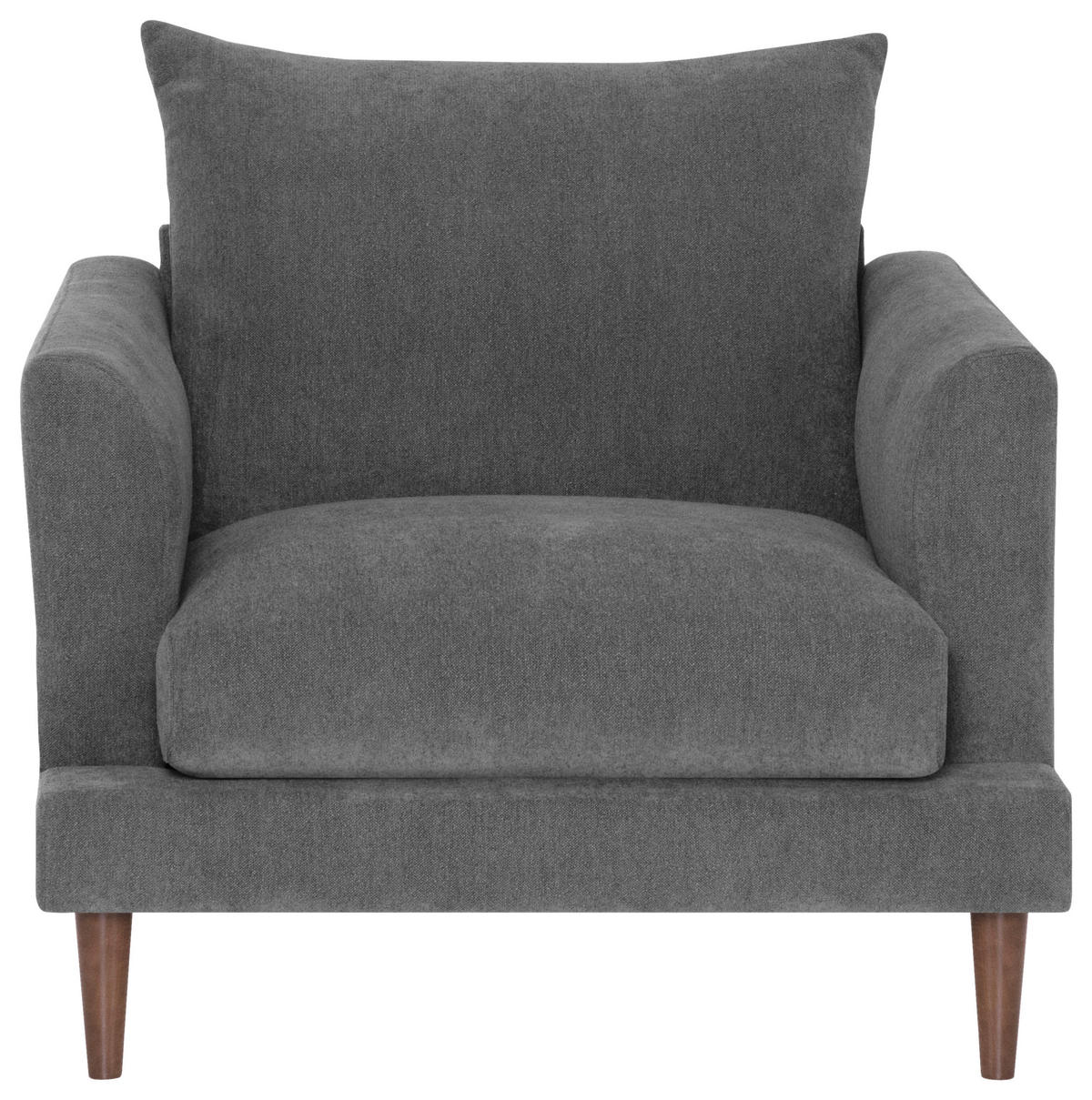 EINSITZER in Grau  - Dunkelbraun/Grau, Konventionell, Holz/Textil (96/82/97cm) - MID.YOU