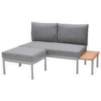 LOUNGEGARNITUR 110/150 cm Eukalyptusholz Hartholz Aluminium  - Anthrazit/Hellgrau, Design, Holz/Textil (110/150cm) - Ambia Garden