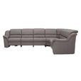 ECKSOFA in Echtleder Grau  - Chromfarben/Grau, KONVENTIONELL, Leder/Kunststoff (324/260cm) - Cantus