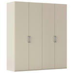 DREHTÜRENSCHRANK 201/223/61 cm,  in Champagner, 4-türig  - Edelstahlfarben/Champagner, Basics, Holzwerkstoff/Metall (201/223/61cm) - Novel