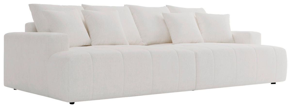 BIGSOFA Chenille Elfenbein  - Elfenbein/Schwarz, Design, Kunststoff/Textil (270cm) - Livetastic