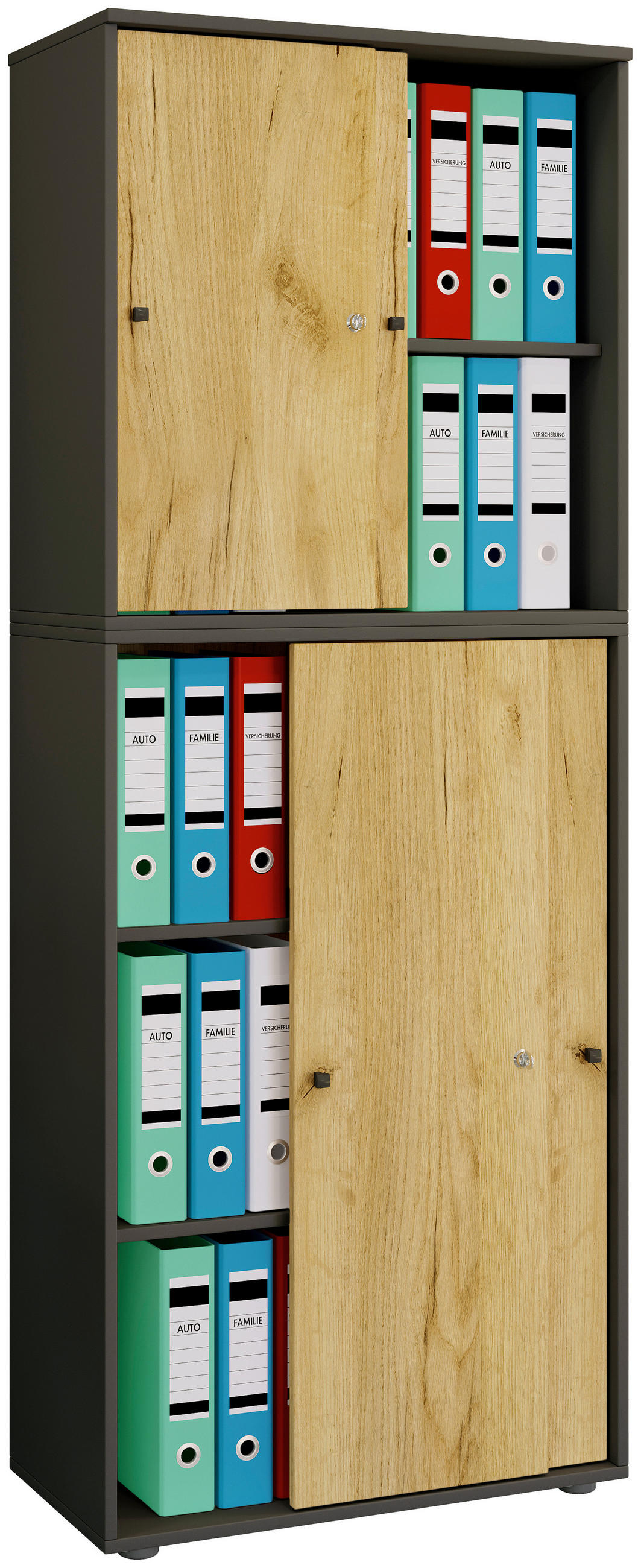 AKTENSCHRANK 70/183/37 cm  - Honigeiche/Anthrazit, Design, Holzwerkstoff (70/183/37cm) - MID.YOU