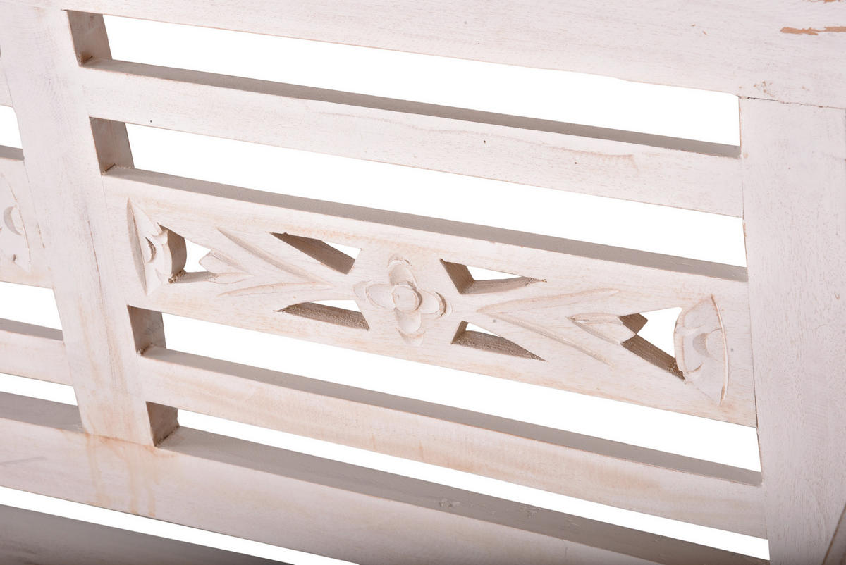 GARTENBANK 150/90/52 cm Mahagoni   - Weiß, Basics, Holz (150/90/52cm) - Gardenson