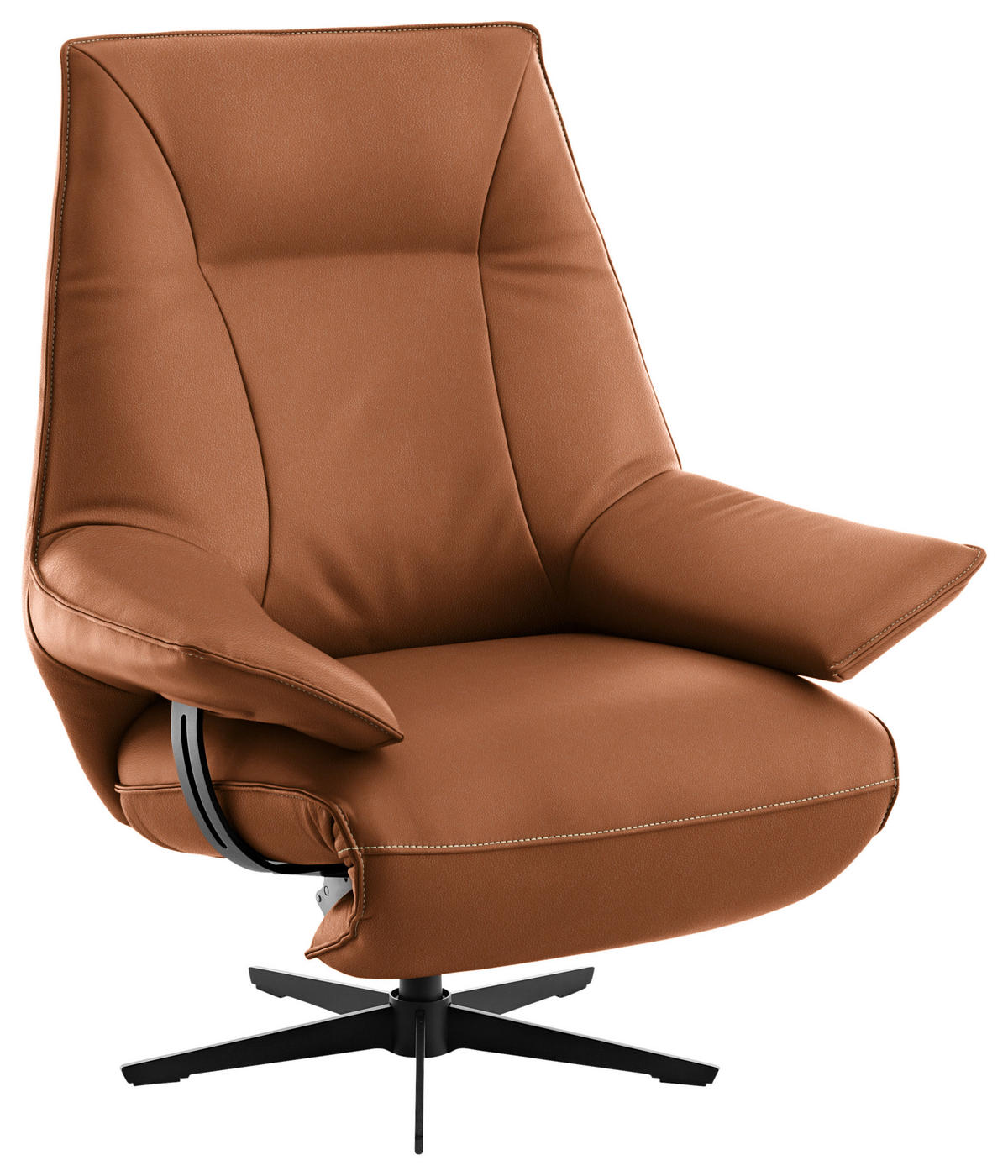 RELAXSESSEL in Leder Cognac  - Cognac/Beige, Design, Leder/Metall (92/79/82cm) - Dieter Knoll