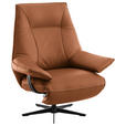 RELAXSESSEL in Leder Cognac  - Cognac/Beige, Design, Leder/Metall (92/79/82cm) - Dieter Knoll
