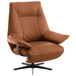 RELAXSESSEL in Leder Cognac  - Cognac/Beige, Design, Leder/Metall (92/79/82cm) - Dieter Knoll