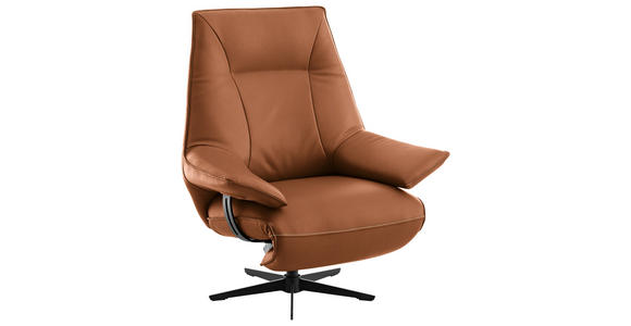 RELAXSESSEL in Leder Cognac  - Cognac/Beige, Design, Leder/Metall (92/79/82cm) - Dieter Knoll
