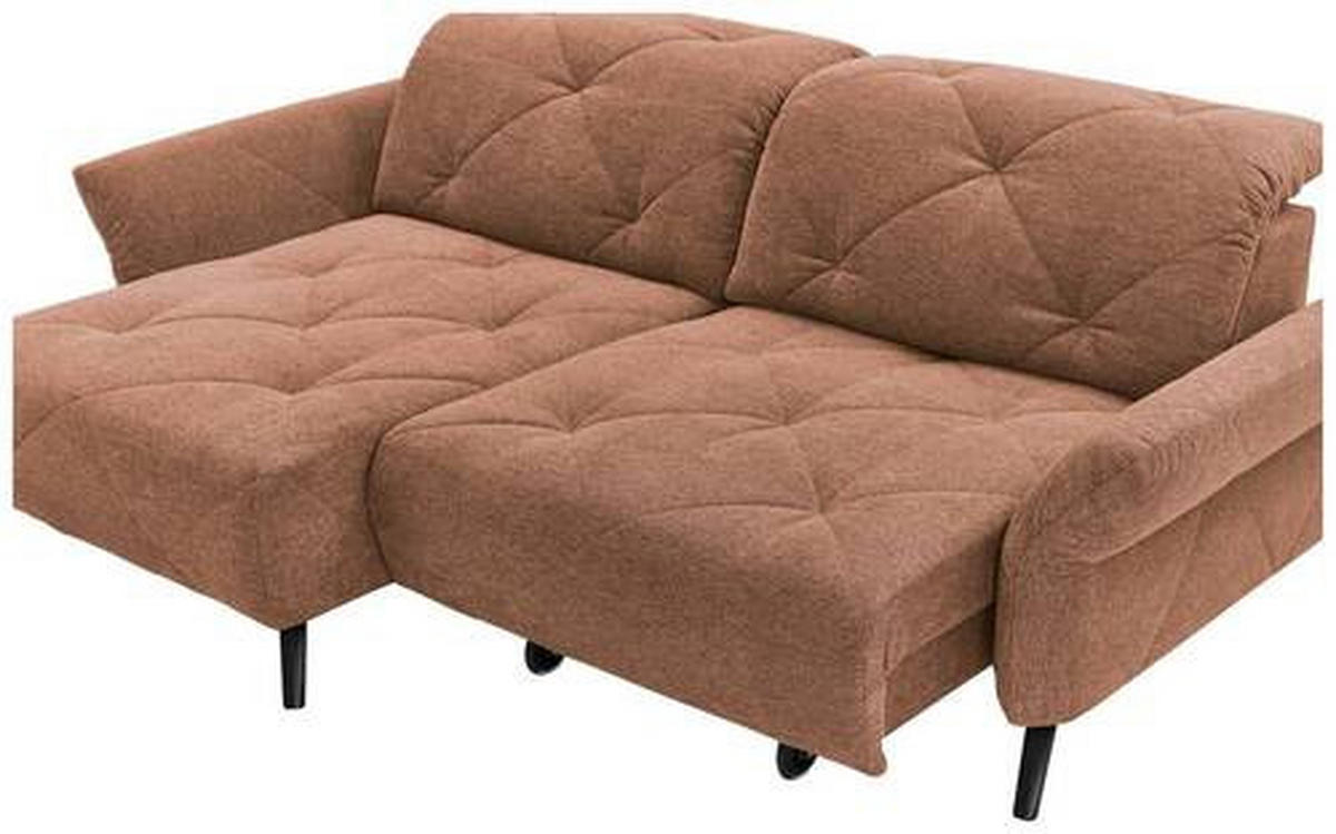 ECKSOFA in Webstoff Kupferfarben  - Schwarz/Kupferfarben, Design, Textil/Metall (173/244cm) - Moderano