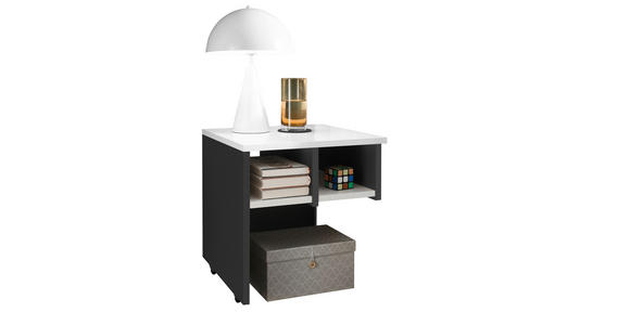 KINDERNACHTKÄSTCHEN 40/40/38 cm  in Graphitfarben, Weiß  - Graphitfarben/Schwarz, MODERN, Holzwerkstoff/Kunststoff (40/40/38cm) - Carryhome