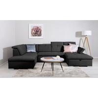 WOHNLANDSCHAFT Ramzes Schwarz  - Schwarz/Grau, Design, Textil/Metall (215/328/173cm) - MID.YOU