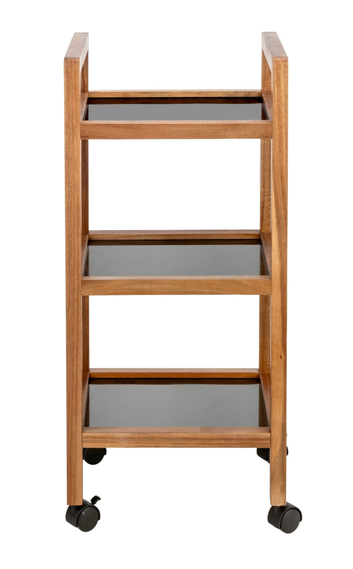 BADEZIMMERREGAL 35/76,5/31 cm  - Schwarz/Braun, Basics, Glas/Holz (35/76,5/31cm) - Wenko