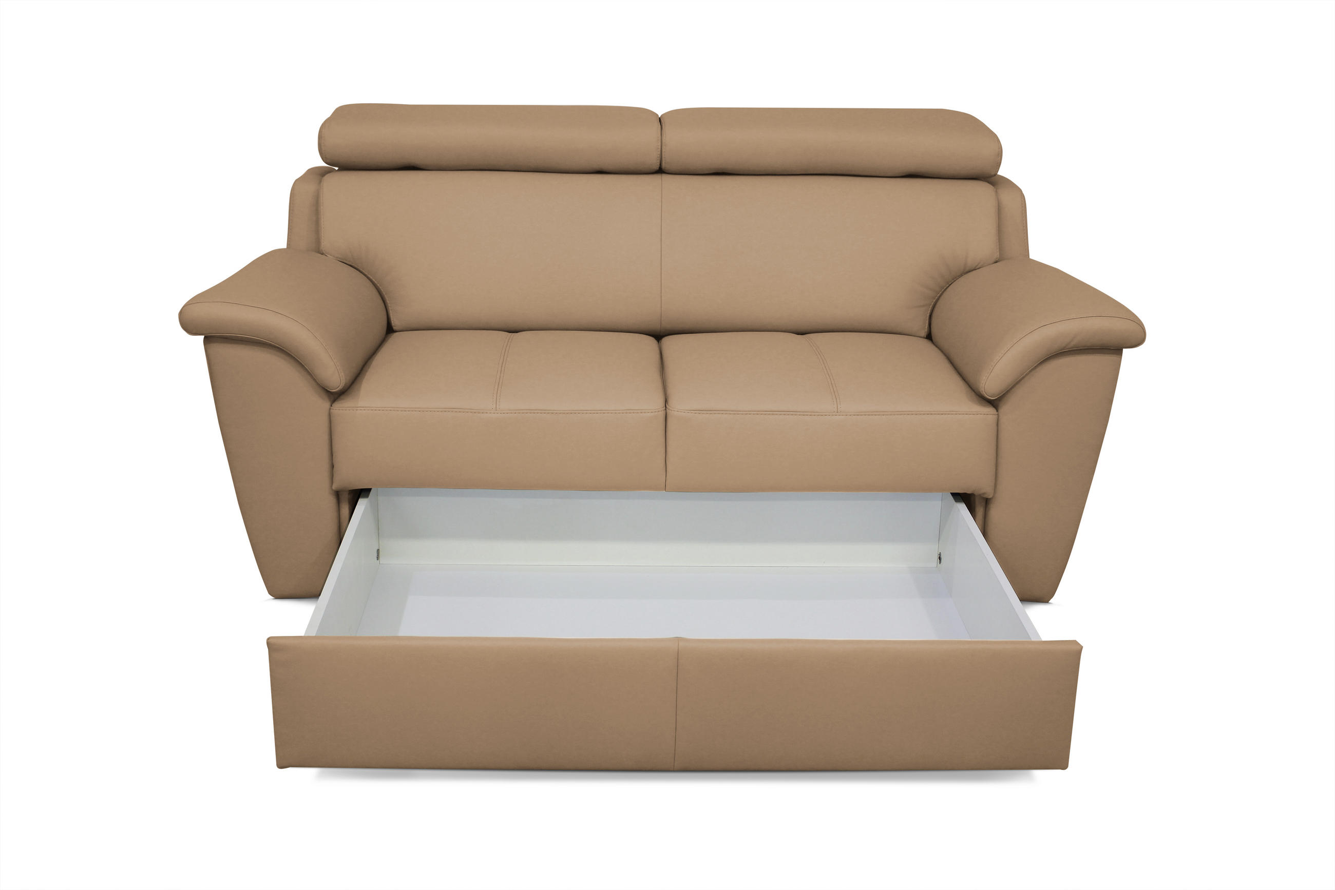 ÜLŐGARNITÚRA bőr cappuccino  - króm/cappuccino, Basics, műanyag/bőr (166/83/100cm) - Andante