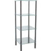 REGAL Klar  - Chromfarben/Klar, Design, Glas/Metall (39/107/39cm)