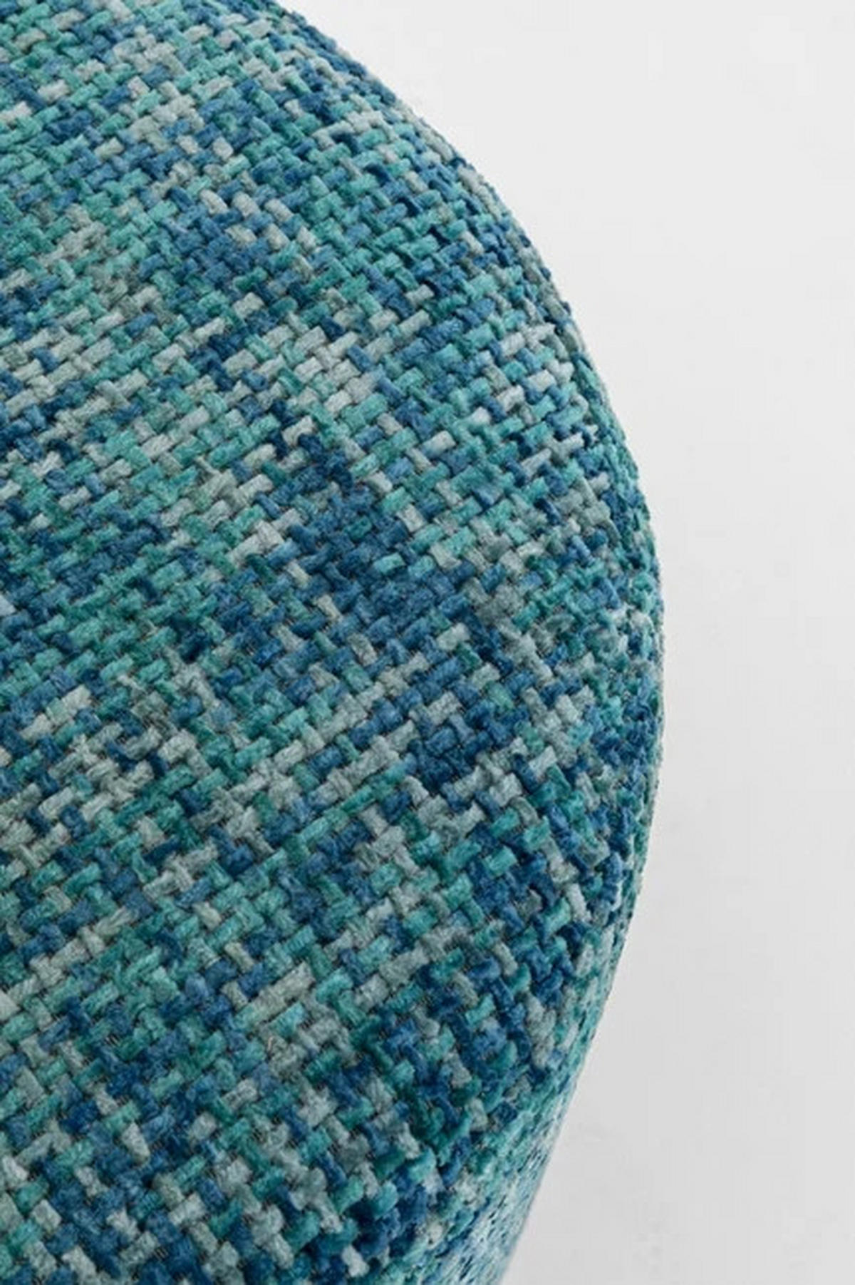HOCKER in Textil Silberfarben, Hellblau  - Silberfarben/Hellblau, KONVENTIONELL, Textil/Metall (39/47/39cm) - Kare-Design