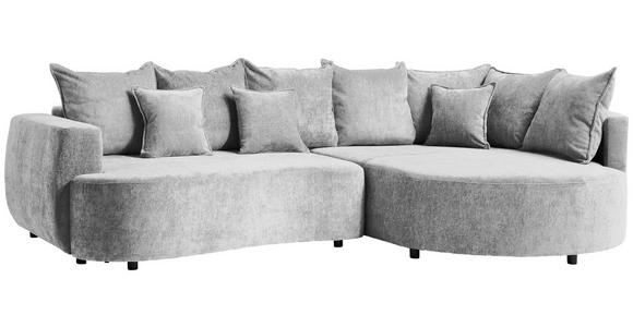 ECKSOFA  in Chenille Hellgrau  307/194 cm  - Hellgrau/Schwarz, Design, Kunststoff/Textil (307/194cm) - Carryhome