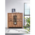 HIGHBOARD  in 150/150/44 cm  - Schwarz/Akaziefarben, LIFESTYLE, Glas/Holz (150/150/44cm) - Landscape