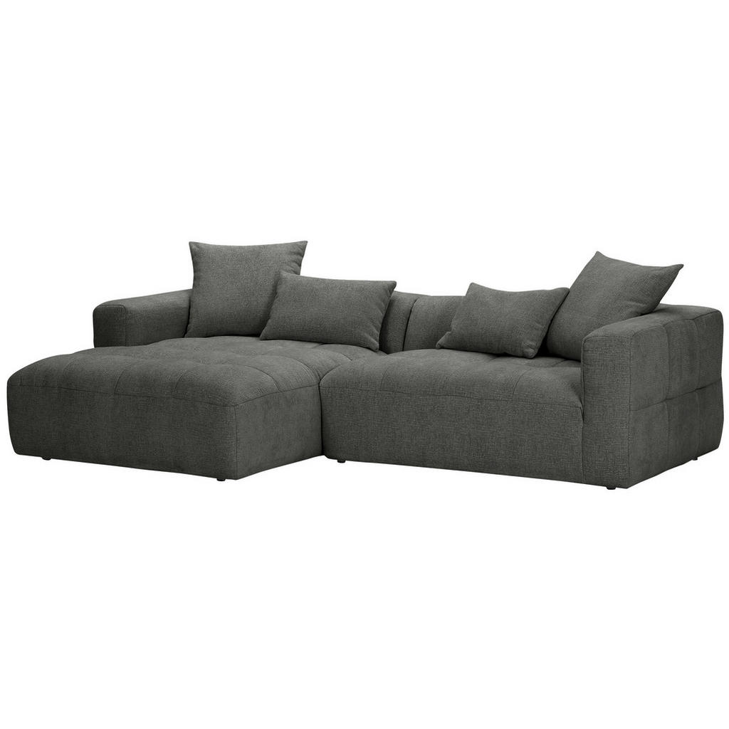 Thumbnail - Carryhome Ecksofa, Schwarz, Textil, 2-3-Sitzer, Füllung: Polyetherschaumkern, Ottomane links, L-Form, 280x170 cm, seiten...