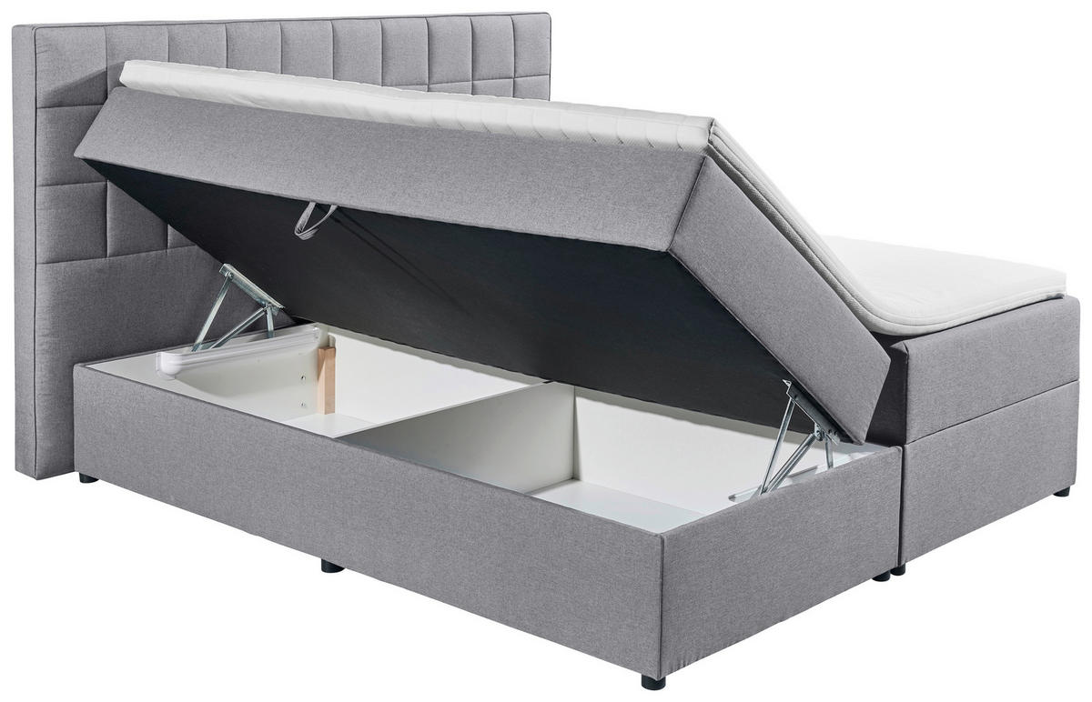 BOXBETT 180/200 cm  in Grau  - Grau, Basics, Holzwerkstoff/Kunststoff (180/200cm) - MID.YOU