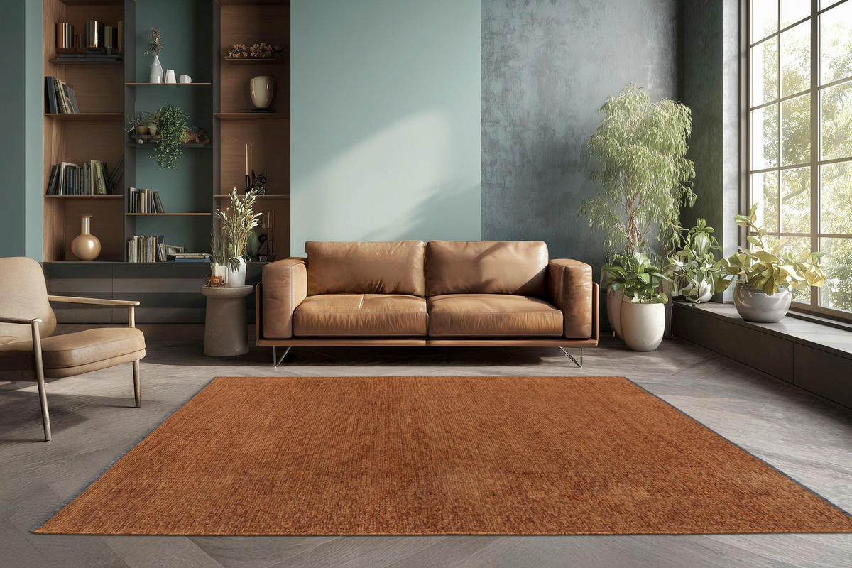 FLACHWEBETEPPICH  Wohnzimmer 160/230 cm Roma Kupferfarben rechteckig  - Kupferfarben, KONVENTIONELL, Textil (160/230cm) - Batucci