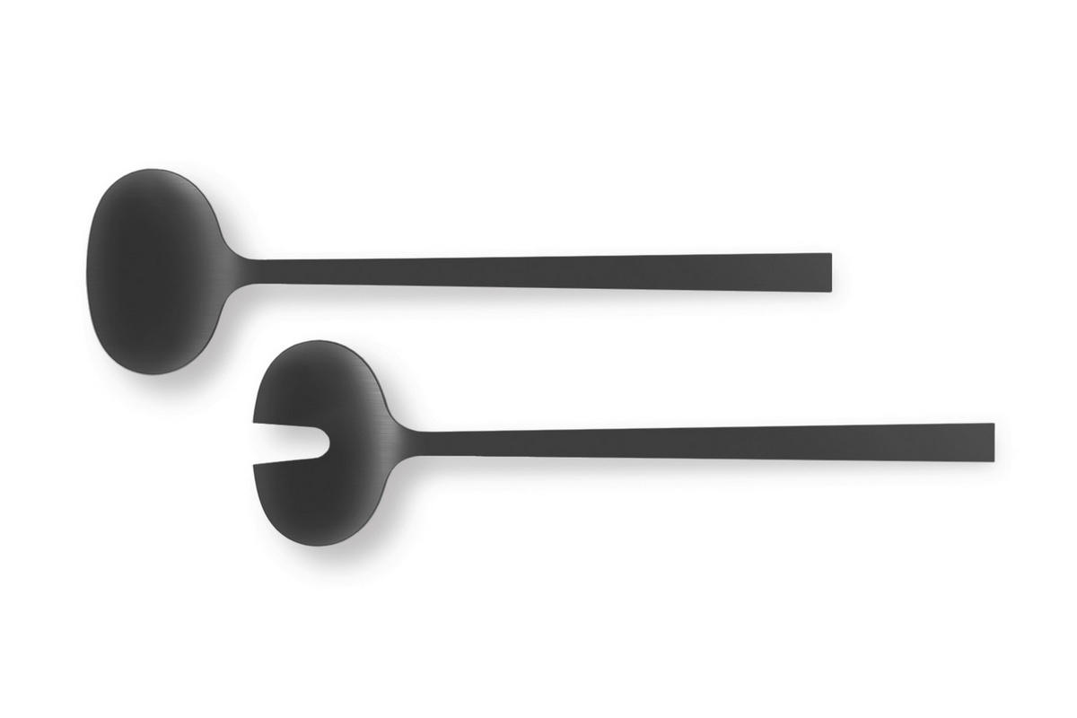 SALATBESTECK LENORA  - Schwarz, KONVENTIONELL, Metall (30/8,4/1,5cm) - Zack