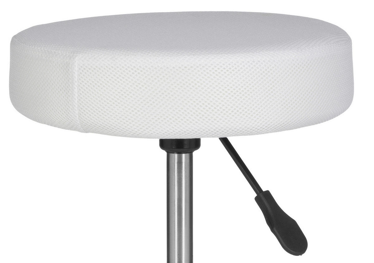 VRTLJIVI STOLČEK tekstil bela  - bela/barve aluminija, Konvencionalno, tekstil (55/60/55cm) - MID.YOU