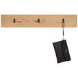 GARDEROBENLEISTE  in Eiche vollmassiv, Hartholz Graphitfarben, Wildeiche  - Wildeiche/Graphitfarben, Natur, Holz/Metall (90/15/4cm) - Linea Natura