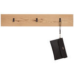 GARDEROBENLEISTE  in Eiche vollmassiv, Hartholz Graphitfarben, Wildeiche  - Wildeiche/Graphitfarben, Natur, Holz/Metall (90/15/4cm) - Linea Natura