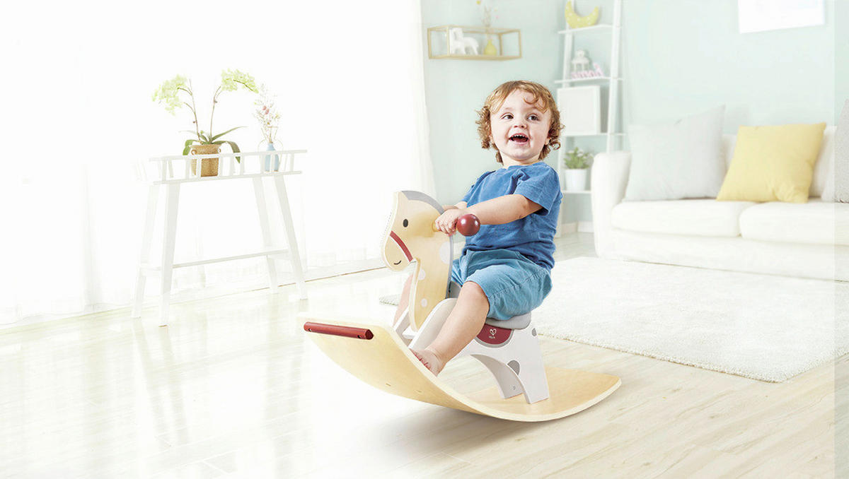 SCHAUKELPFERD - Rot/Buchefarben, Basics, Holz/Holzwerkstoff (70/41,8/30cm) - Hape