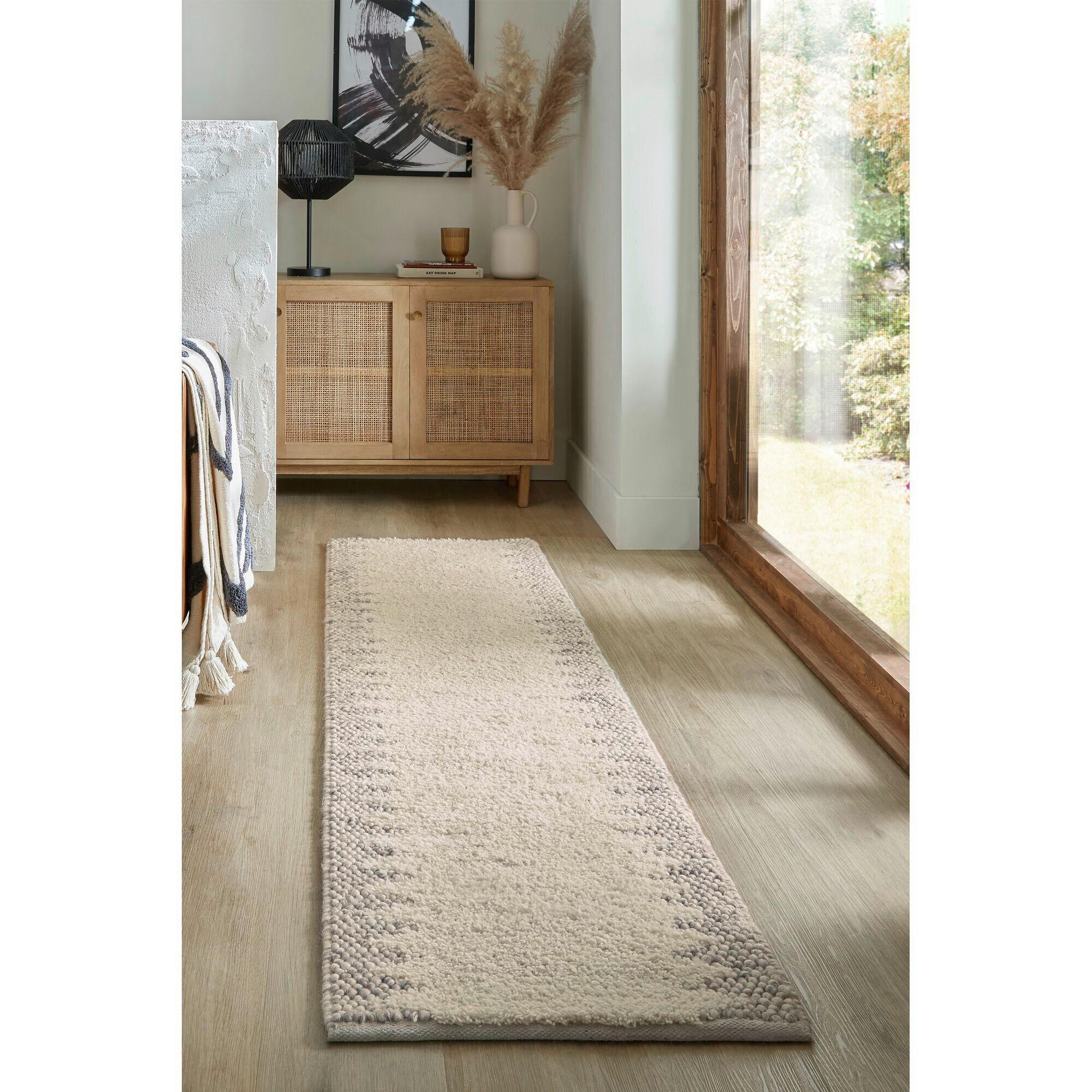 HANDWEBTEPPICH 60/230 cm MINERALS BORDER Naturfarben  - Naturfarben, KONVENTIONELL, Textil (60/230cm)