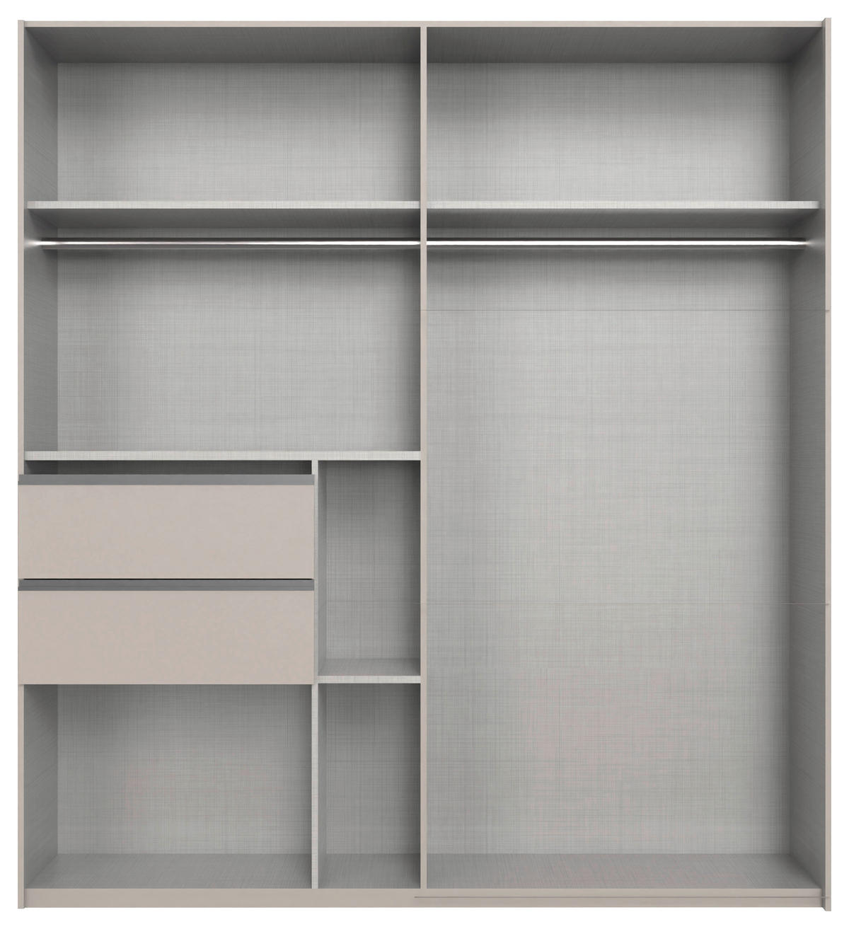 SCHWEBETÜRENSCHRANK 2-türig Weiß  - Alufarben/Weiß, Design, Glas/Holzwerkstoff (200/216/65cm) - Stylife