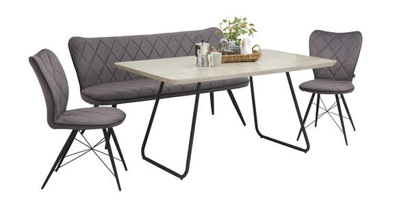 STUHL in Metall, Textil Grau, Schwarz - Schwarz/Grau, Design, Textil/Metall (49/90/61cm) - Hom`in