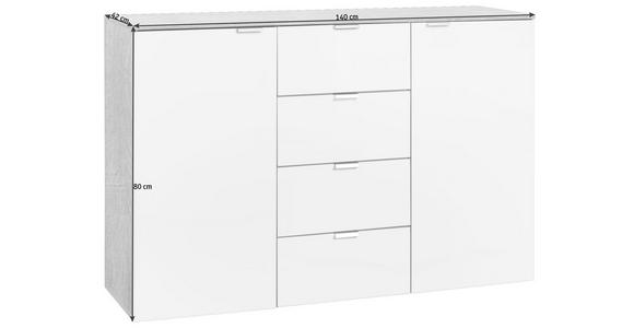 SIDEBOARD 140/80/42 cm - Eichefarben/Alufarben, Design, Holzwerkstoff/Metall (140/80/42cm) - Hom`in