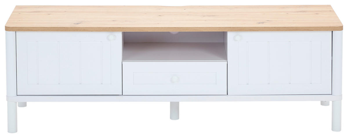 TV-SZEKRÉNY 158,5/50,3/45,5 cm  - Artisan tölgy/fehér, Romantik / Landhaus, faalapú anyag/fém (158,5/50,3/45,5cm) - home24