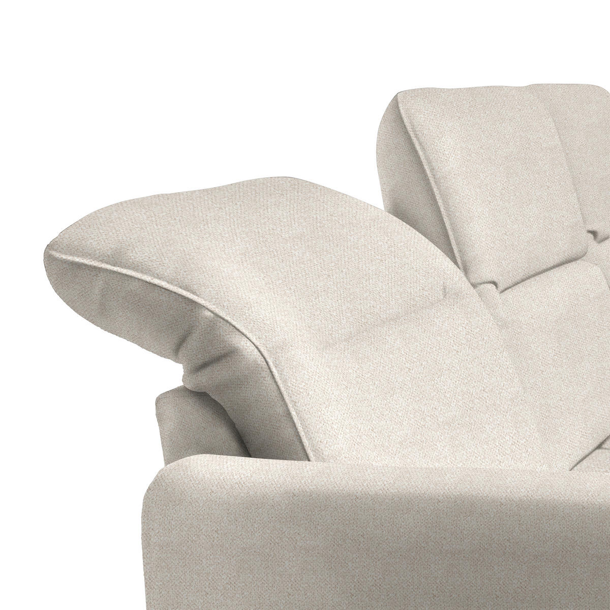 ECKSOFA Creme Plüsch  - Creme/Schwarz, KONVENTIONELL, Textil/Metall (254/190cm) - Livetastic