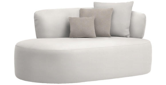 RÉCAMIERE in Plüsch Creme, Greige  - Greige/Creme, MODERN, Kunststoff/Textil (166/86/105cm) - Hom`in