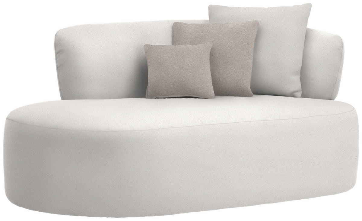 RÉCAMIERE in Plüsch Creme, Greige  - Greige/Creme, MODERN, Kunststoff/Textil (166/86/105cm) - Hom`in