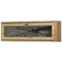HÄNGEVITRINE in Graphitfarben, Eiche Artisan   - Schwarz/Graphitfarben, Design, Glas/Holzwerkstoff (130/45/40cm) - Cantus