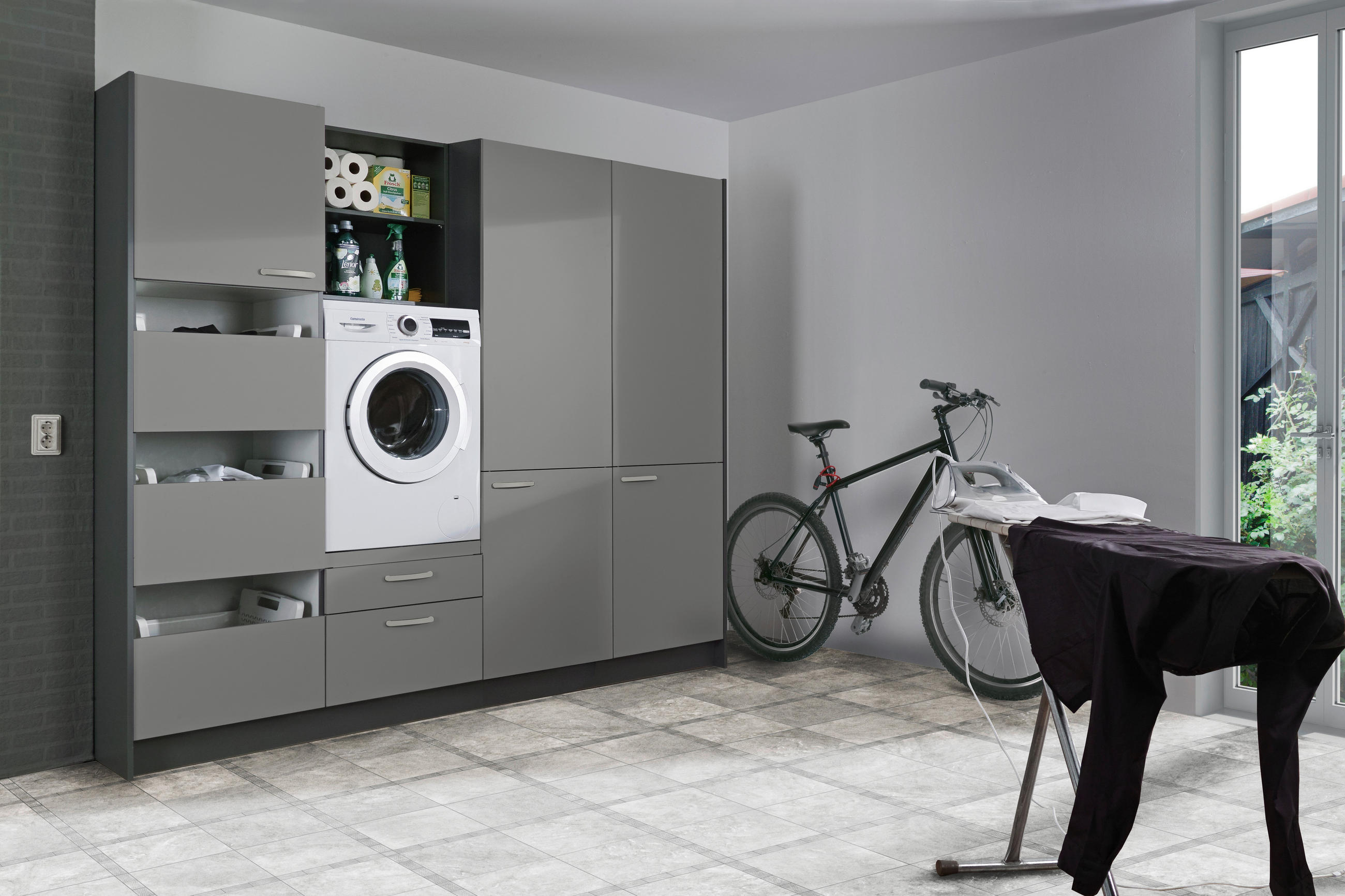 HAUSWIRTSCHAFTSRAUM 233,2/207/65 cm  in Anthrazit  - Anthrazit, MODERN, Holzwerkstoff (233,2/207/65cm) - Welnova