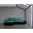 ECKSOFA  in Flachgewebe Schwarz, Türkis  175/271 cm  - Türkis/Schwarz, Design, Kunststoff/Textil (175/271cm) - Xora